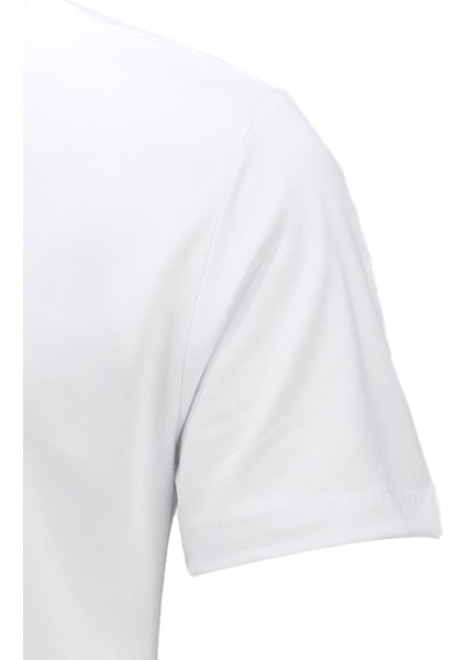 Erkek V Yaka Standart Fit Beyaz T-Shirt modelleri