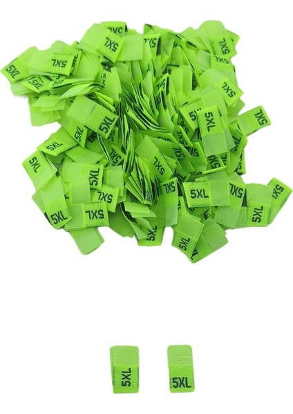 5xl Beden Etiketi Neon Sarı Renk Dokuma Etiket - 250 Adet