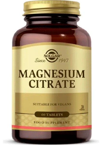 Magnesium Citrate 200 Mg 60 Tablet (Magnezyum Magnesyum Sitrat