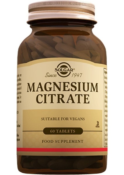 Magnesium Citrate 200 Mg 60 Tablet (Magnezyum Magnesyum Sitrat