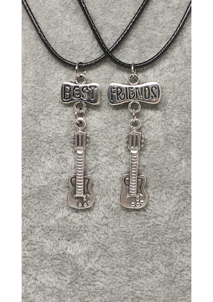 Gitar Best Friends Kolye, Bff Kolye, Arkadaşlık Kolyesi. Müzik, Çocuk Kolye, Genç Kolye.