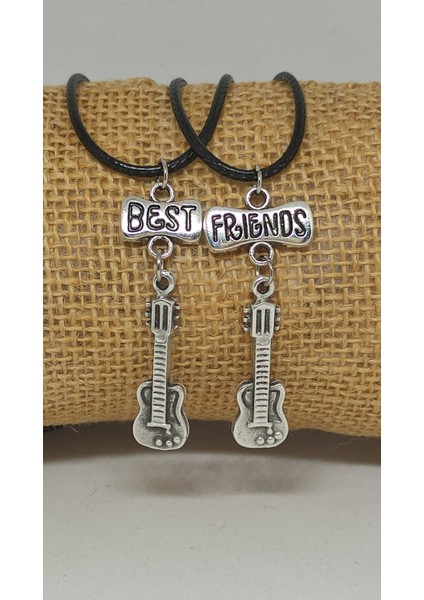 Gitar Best Friends Kolye, Bff Kolye, Arkadaşlık Kolyesi. Müzik, Çocuk Kolye, Genç Kolye. fiyatları