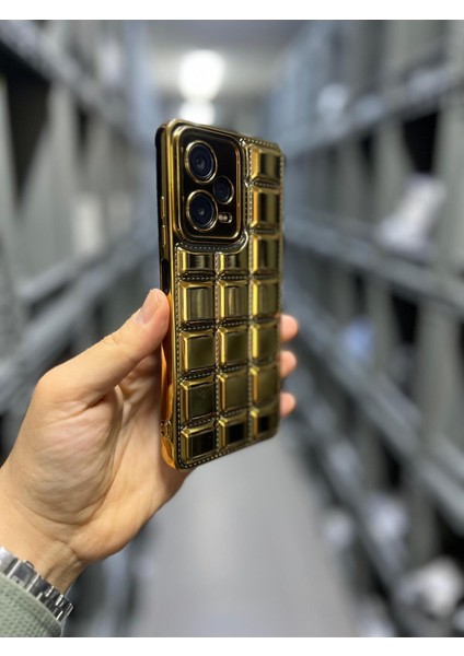 Vip Case Xiaomi Redmi Note 12 Pro 5g Uyumlu Dikiş Detaylı Puf Kabartmalı Parlak Vivid Kılıf Gold