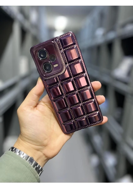 Vip Case Xiaomi Redmi Note 12 Pro 5g Uyumlu Dikiş Detaylı Puf Kabartmalı Parlak Vivid Kılıf / Derin Mor