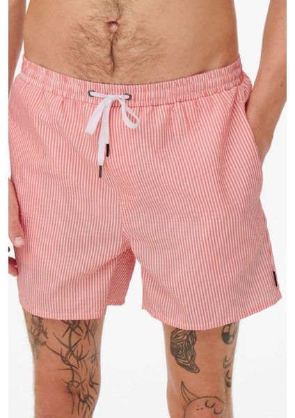 Erkek Onsted Çizgili Deniz Şortu 22021841 Pembe fiyatları