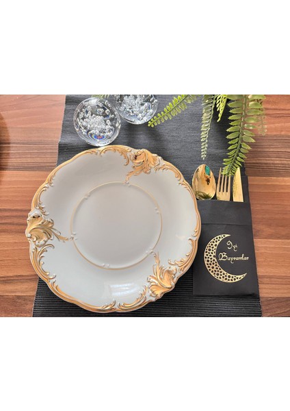 Gold Yaldızlı Siyah Iyi Bayramlar Cepli Aır Touch Peçete 12 Lı 40X40 fiyatları