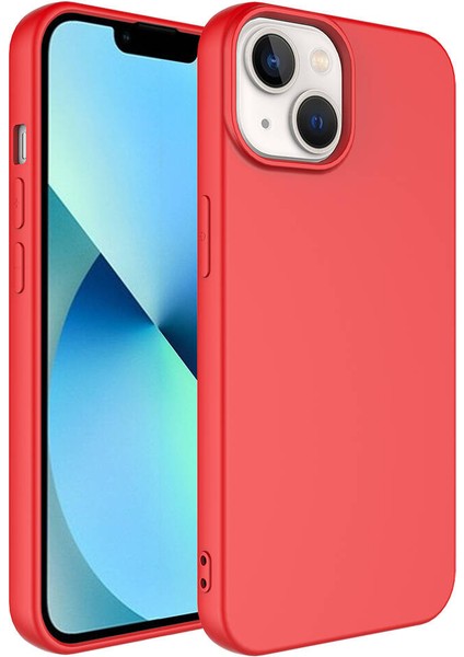- Apple iPhone 14 - Kılıf İçi Kadife Koruucu Lansman Lsr Kapak - Kırmızı