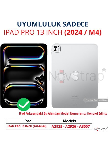 Novstrap Apple iPad Pro 13 Inç 5. Nesil M4 2024 ile Uyumlu Nano Esnek Cam Ekran Koruyucu A2925 A2926