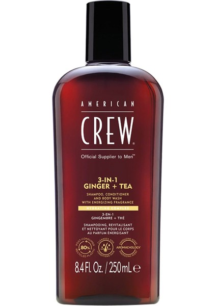 Erkeklere Özel Ginger + Tea 3'ü 1 Arada Şampuan + Saç Kremi + Duş Jeli 250ML Standart