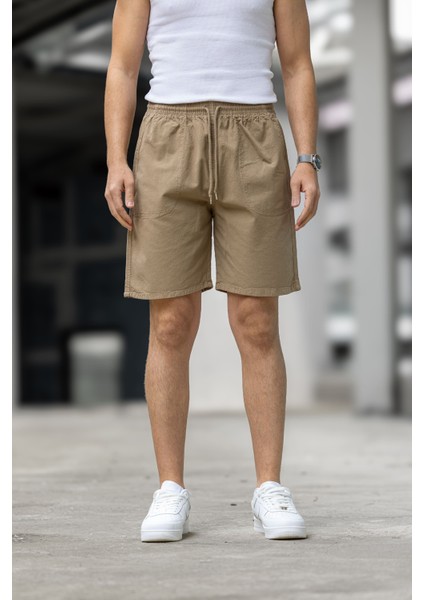 Erkek Regular Fit Cepli Kapri Şort - Kahve