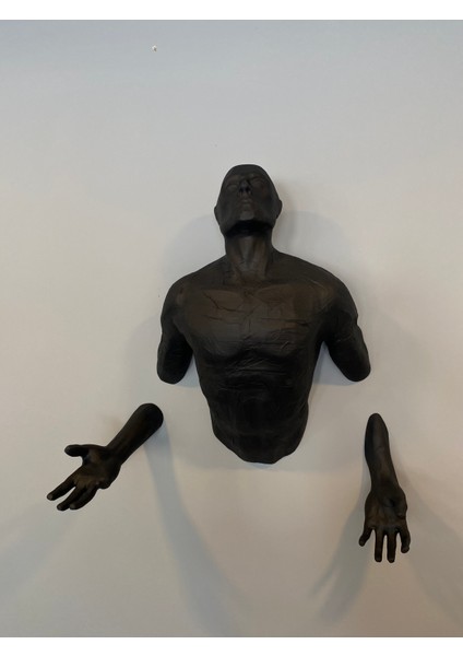 Wall Man Duvar Dekoru Duvar Adam Heykeli Duvardan Çıkan Adam Dekoru El Boyaması