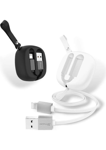 S80 Lightning 2A 1m Makaralı Kutu Şarj Kablosu
