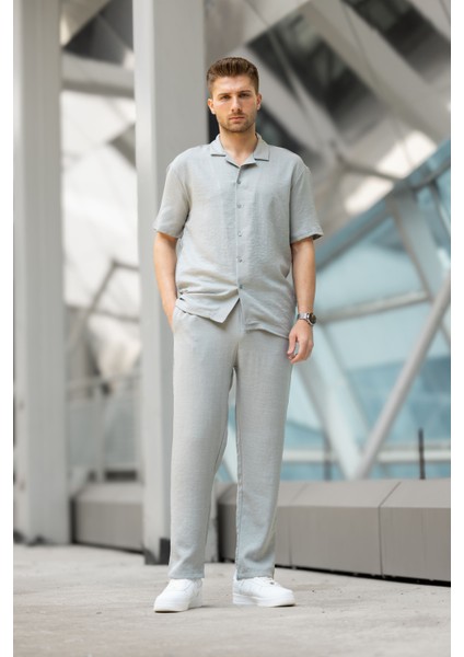 Erkek Regular Fit Gömlek Takım - Gri