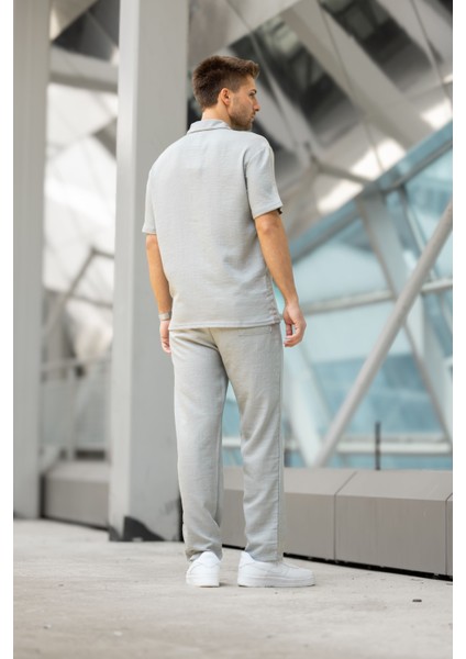 Erkek Regular Fit Gömlek Takım - Gri