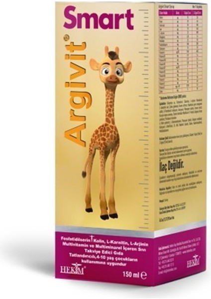 Smart Şurup 150 ml Kolin L-Karnitin Demir ve K Vitamini İçeren Vitaminli Besin modelleri