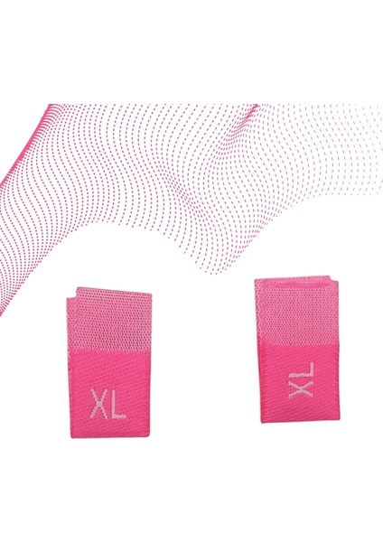 Xl Beden Etiketi Neon Pembe Renk Dokuma Etiket - 250 Adet
