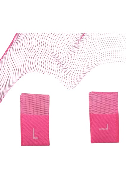 L Beden Etiketi Neon Pembe Renk Dokuma Etiket - 250 Adet