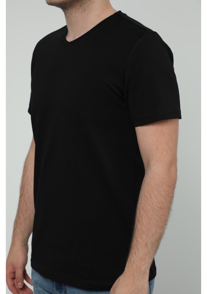 Hscstore Erkek Bisiklet Yakalı Siyah Tişört -8455 fiyatları