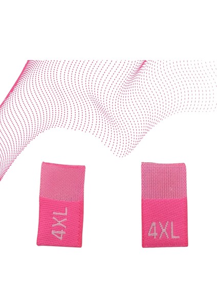 4xl Beden Etiketi Neon Pembe Renk Dokuma Etiket - 250 Adet