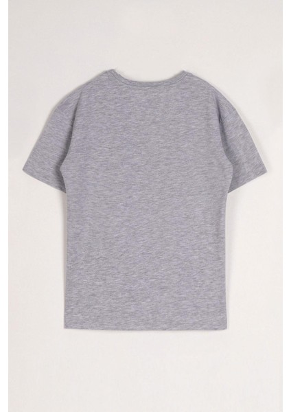 Bisiklet Yaka Gri Melanj Renk Erkek Çocuk Tshirt fiyatları