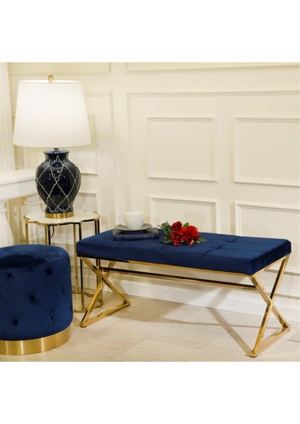 Püff Konsept Seltem Modern Gold Tasarım Bench