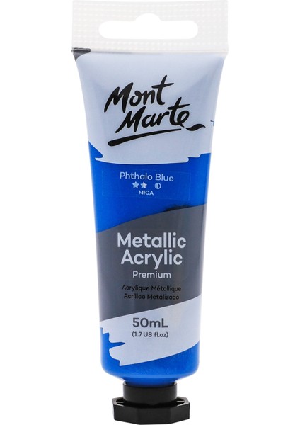 Premium Metalik Akrilik Boya 50 ml Phthalo Blue