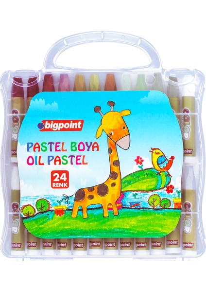 Pastel Boya 24 Renk - Şeffaf Çantalı x 3 Kutu