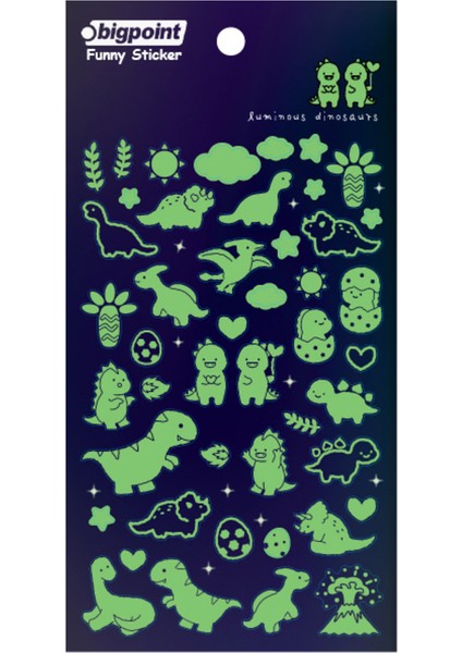 Sticker Fosforlu Dinazorlar 15'li Paket