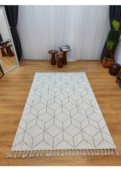 Trendy Carpet Trendycarpet Bambu Dokusunda Dekoratif Halı  Beyaz 1407