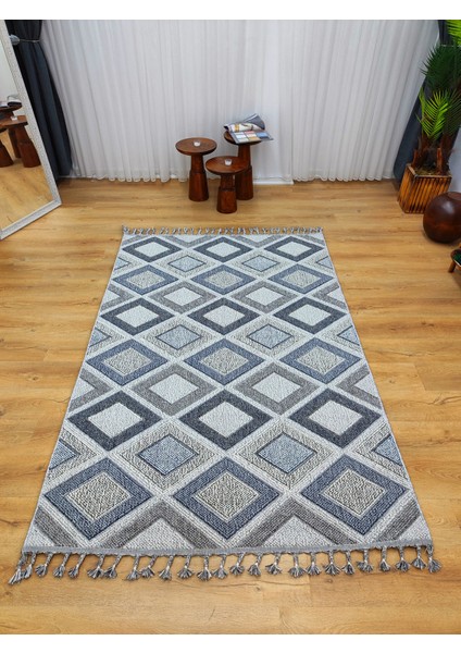 Trendycarpet Bambu Dokusunda Dekoratif Halı Gri 1402