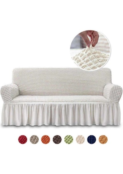 Eldost Bürümcük Koltuk, Kanepe,çekyat Örtüsü, Lastikli, Esnekli, Etekli,3 Kişilik Koltuk Için( 1 Adet)