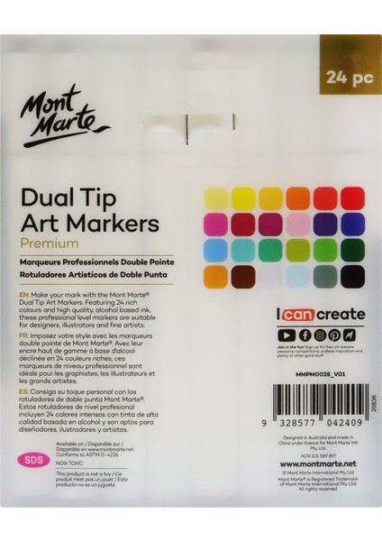mm Premium Çift Uçlu Art Markerleri 24'lü