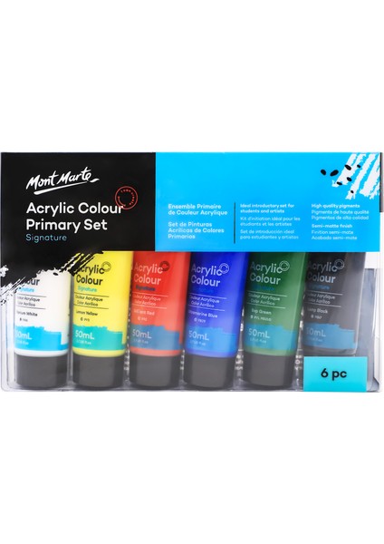 Akrilik Renkli Astar Boya Seti 6pc x 50 ml Signature