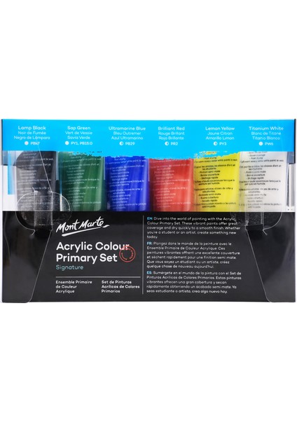Akrilik Renkli Astar Boya Seti 6pc x 50 ml Signature