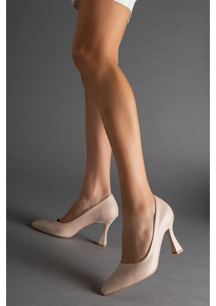 Cilt Ince Topuk Nude Kadın Stiletto