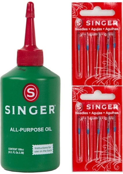 100CC Makine Yağı ve Singer 14 No ve 11 No Makine Iğnesi (10 Ad Iğne)