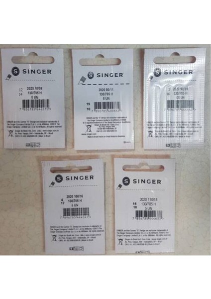 Dikiş Makinası 2020 Iğne Seti 5 Farklı Kalınlık 5er Adet Toplam 25 Adet Iğne