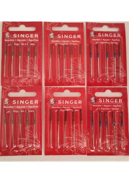 9-11-14 Numara Dikiş Makinesi Iğnesi 6lı Set 9(2pk) 11(2pk) 14(2pk)