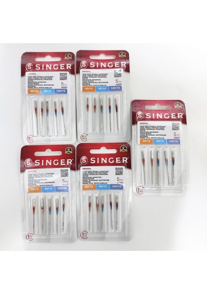 5 Paket Dikiş Makinesi Iğnesi Karışık Paket- 12-14-16 (1 Pakette 2ADET12- 2ADET14- 1ADET16NO)