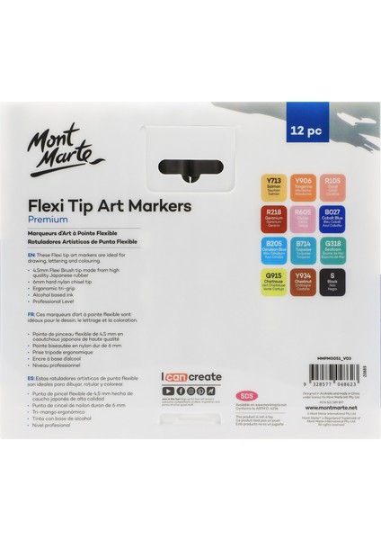mm Premium Flexi Tip Art Marker - 12'li