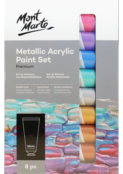 Premium Metalik Akrilik Boya Seti 8 x 36 ml fiyatları