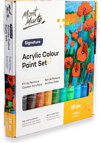 Akrilik Renkli Boya Seti 18 x 36 ml Signature