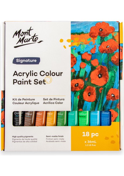 Akrilik Renkli Boya Seti 18 x 36 ml Signature