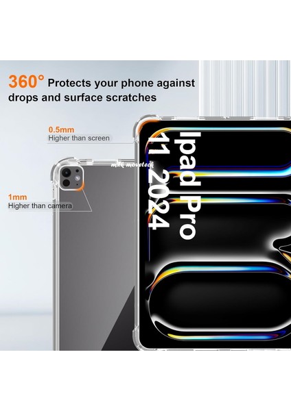 Apple Apple iPad Pro 11 Inç 2024 Uyumlu Kılıf Arkası Şeffaf Köşe Korumalı Darbeye Dayanıklı Silikon Kılıfı (5.nesil) fiyatları