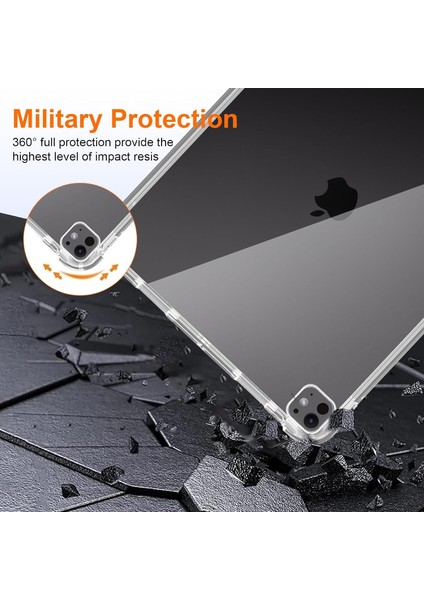 Apple Apple iPad Pro 11 Inç 2024 Uyumlu Kılıf Arkası Şeffaf Köşe Korumalı Darbeye Dayanıklı Silikon Kılıfı (5.nesil) indirimleri