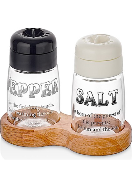 Ahşap Standlı Tuzluk & Biberlik 100 ml