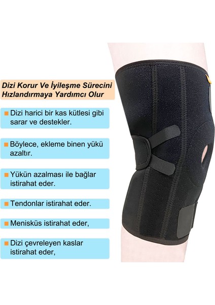 Beddo™ Yay Destekli | Patella | Diz Kapağı Korumalı | Dizlik | Siyah