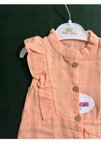 Kolsuz Yazlık Natural %100 Pamuk Müslin Kız Bebek Tulum Yavruağzı fiyatları