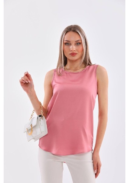 Saten Basic Pudra Atlet Bluz