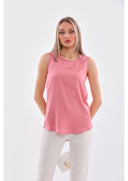 Saten Basic Pudra Atlet Bluz